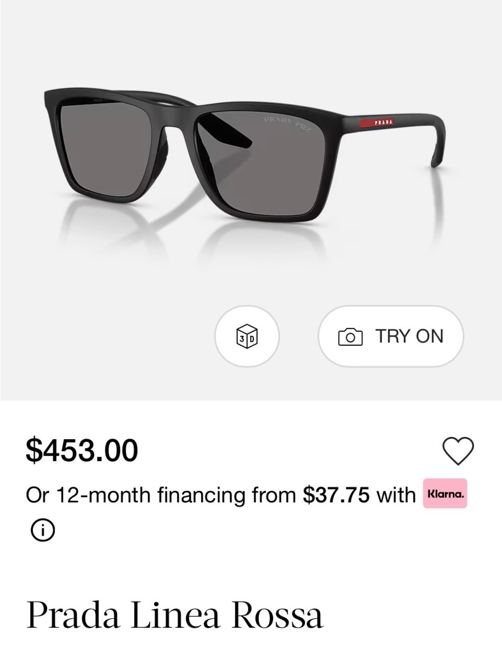 New Prada Black Sunglasses with Red Temple Accent Polarized
